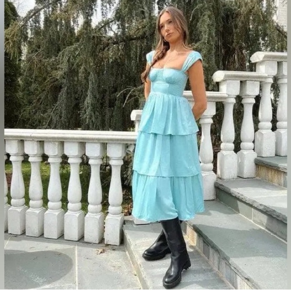 WeWoreWhat Sage Green Midi Dress